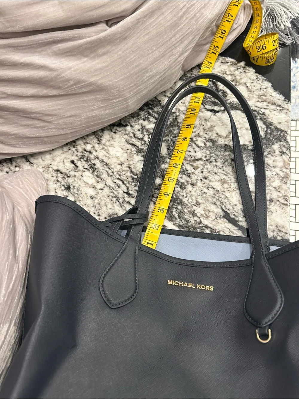 Michael Kors  Navy Saffiano Tote with Detachable Pouch